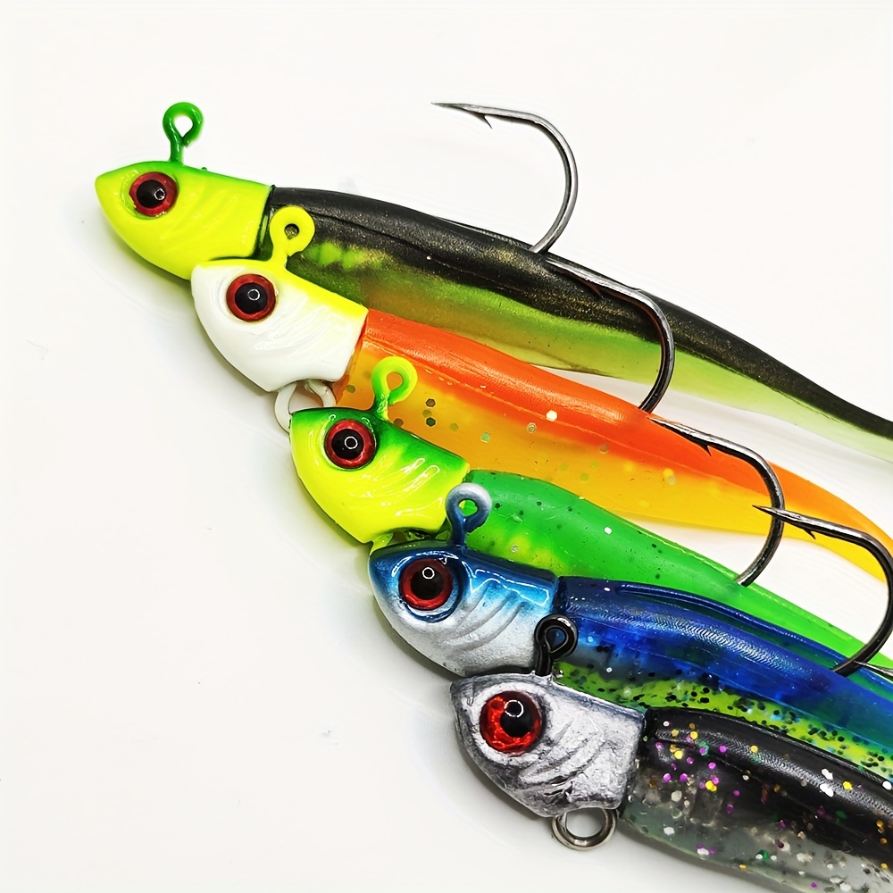 5pcs 7cm/2.76in Artificial Soft Fishing Lure With Lead Head - Temu