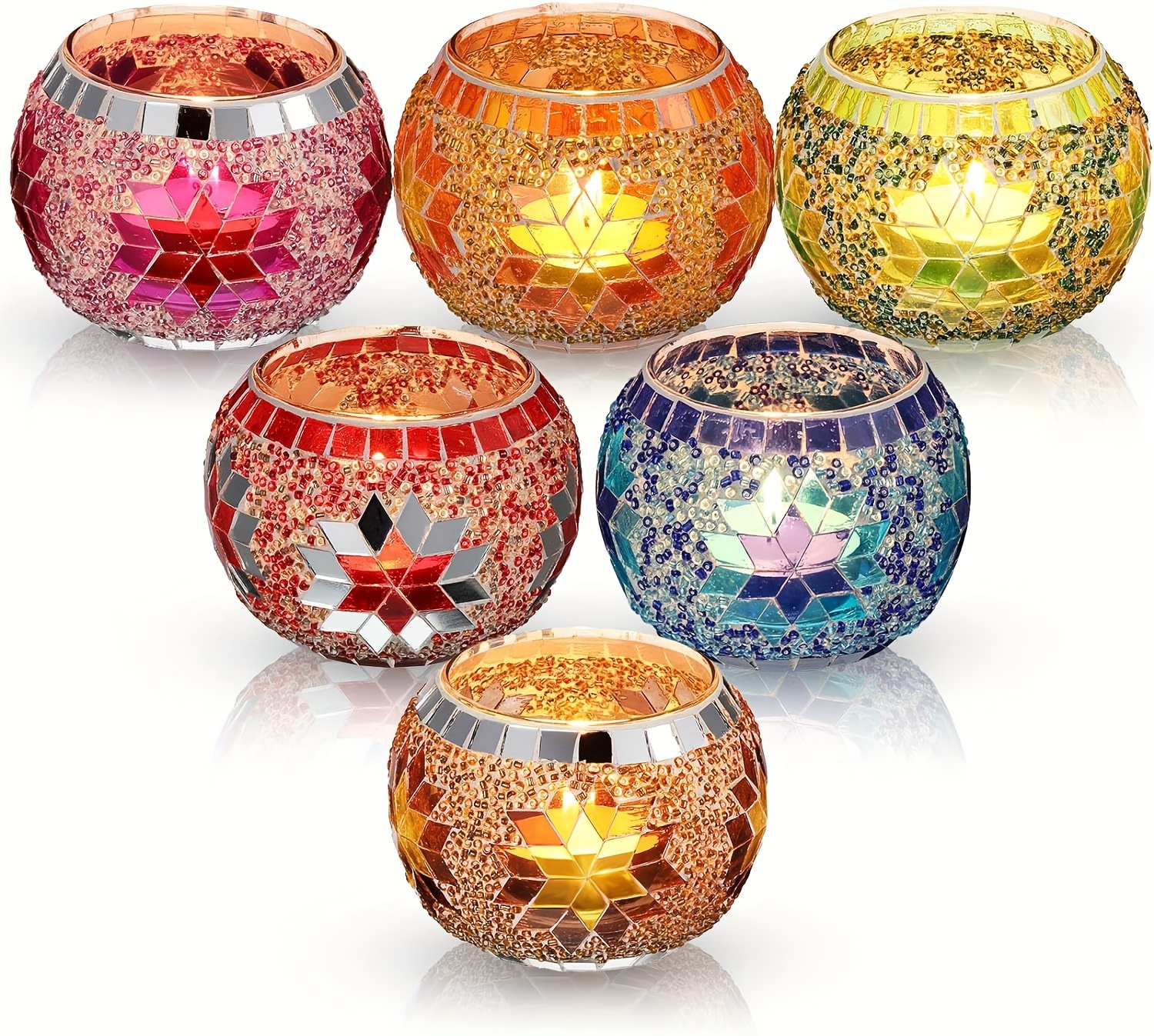 1pc Diwali Tealight Candle Holder Halloween Candles Holder Glass Votive