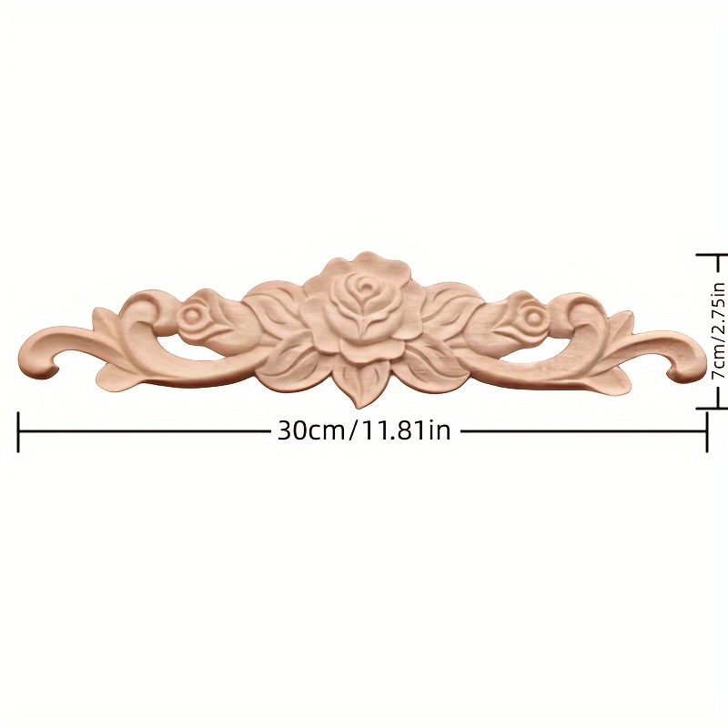 Wood Decal Carved Wood Decal Inlaid Long Decorative - Temu