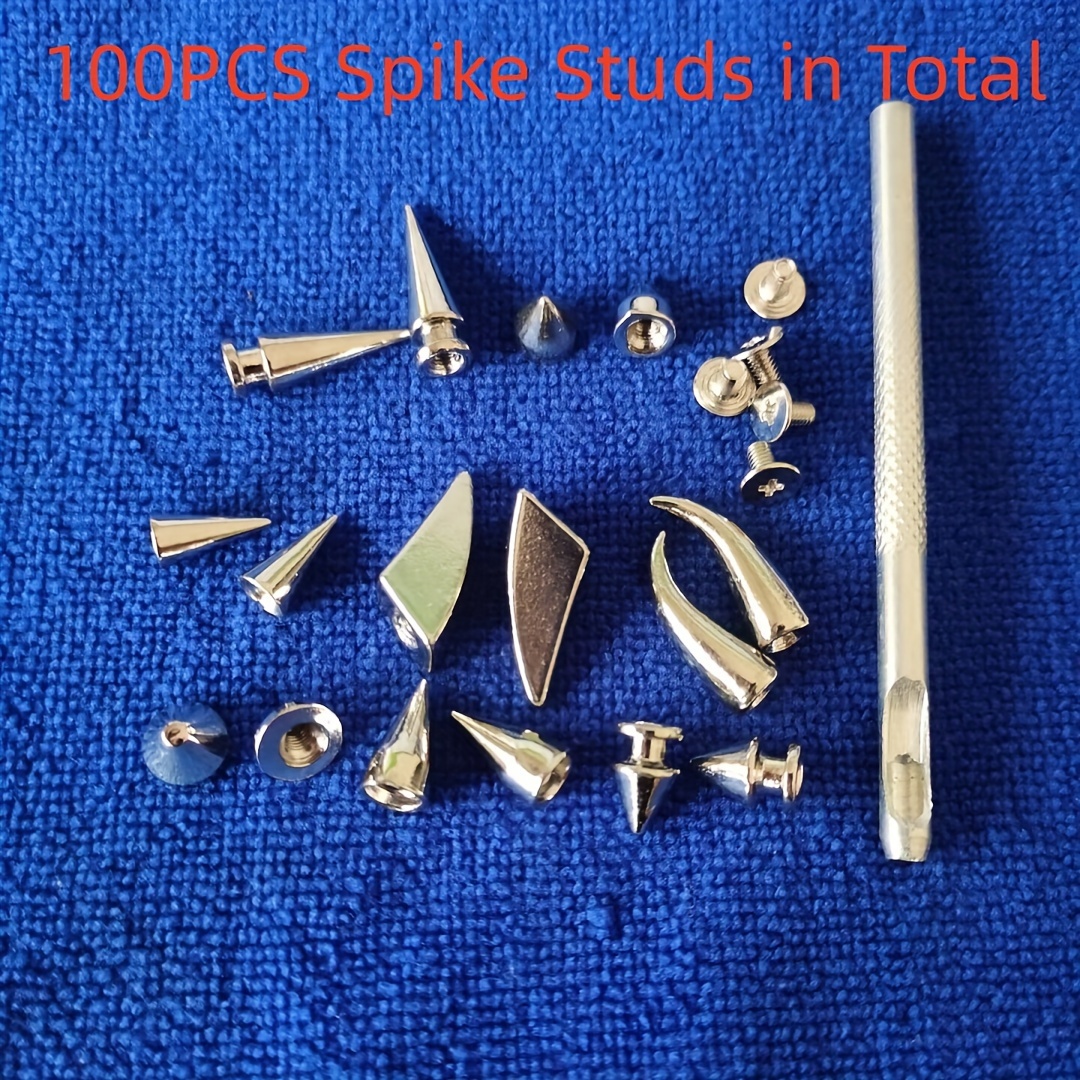 SHWAKK 50pcs Punk Rivets Screw Back Studs and Spikes For Clothes