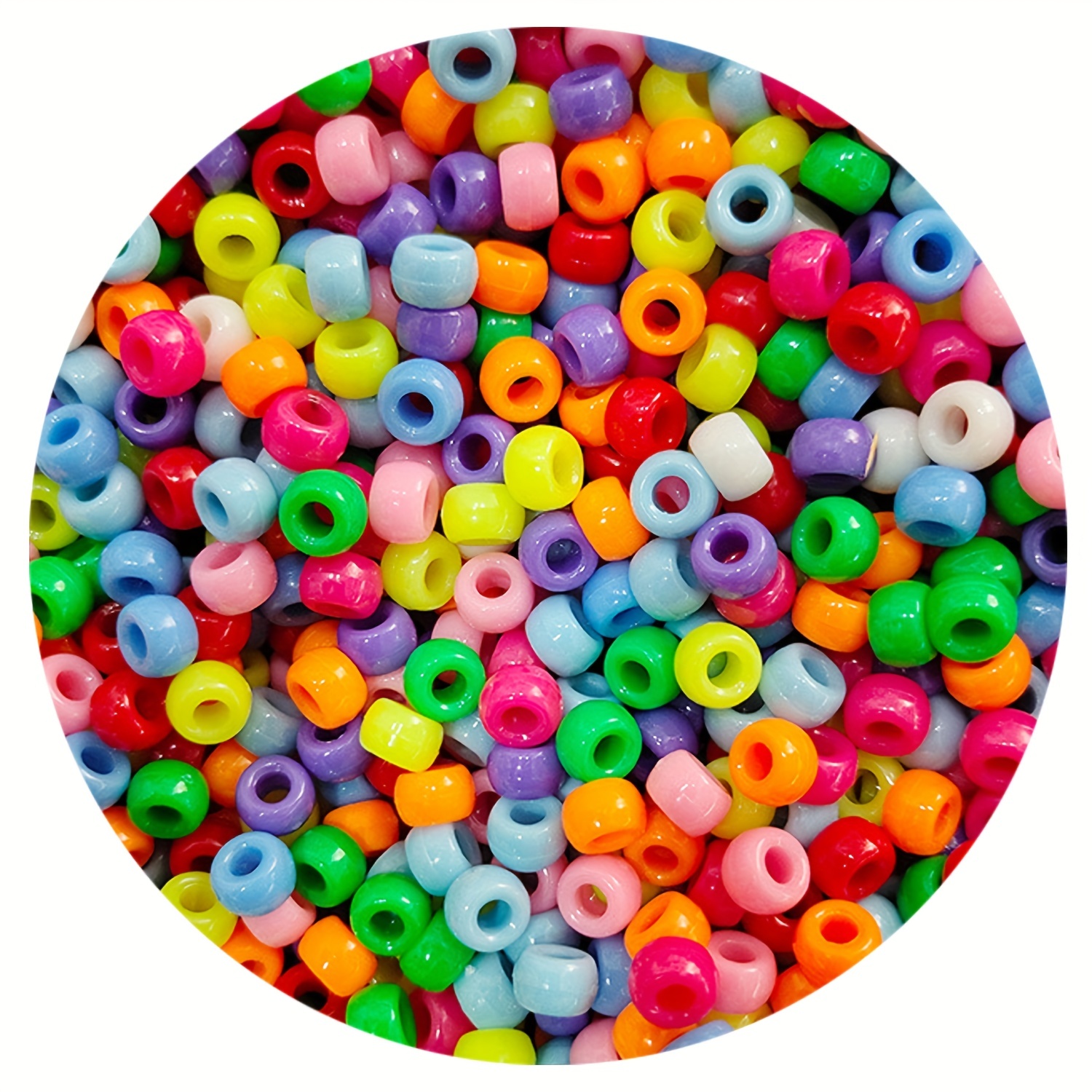 Pony Beads Plastic Beads Multi-Colored Beads for Hair Braiding