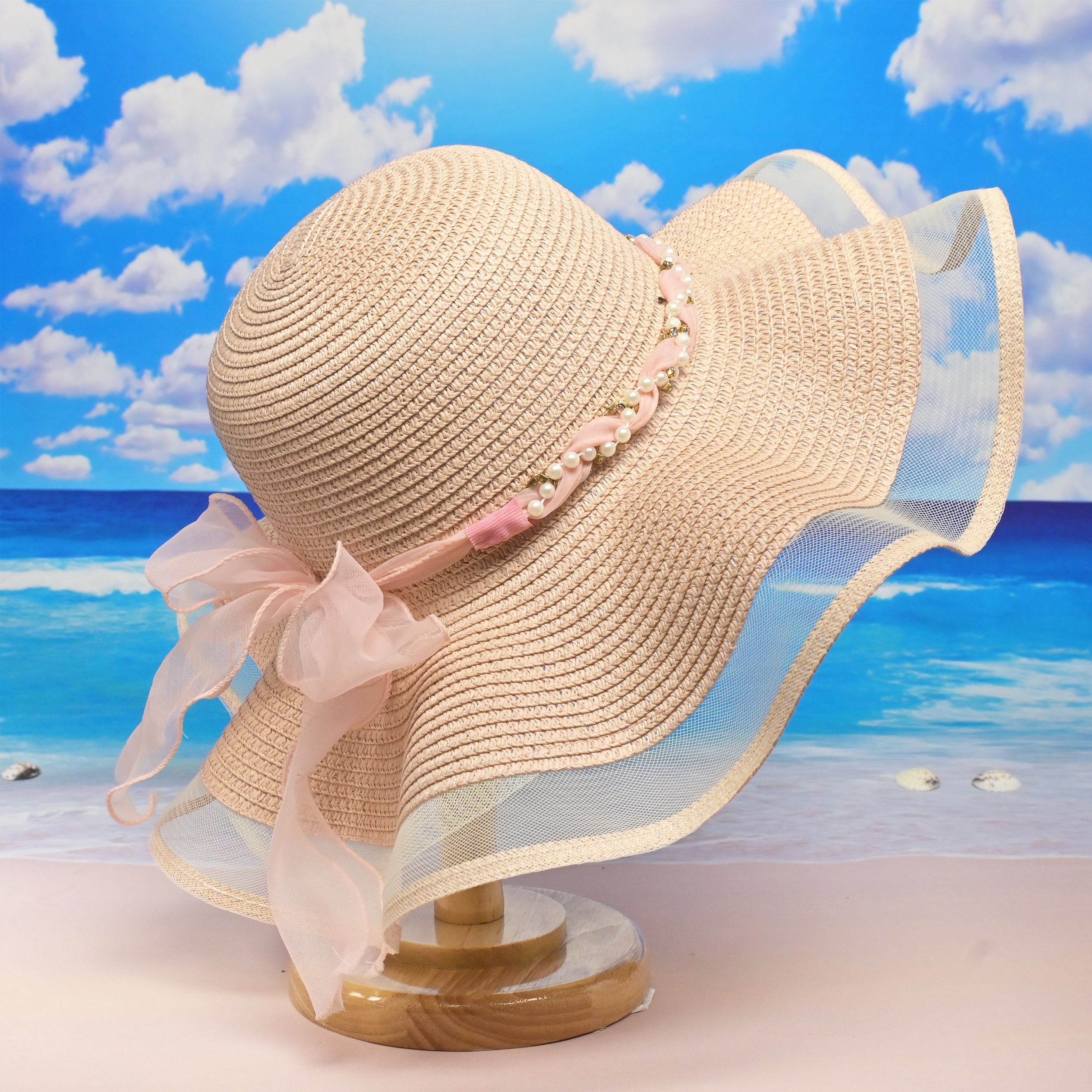White Wide Brim Sun Hat Vintage French Style Straw Hat Uv - Temu Canada
