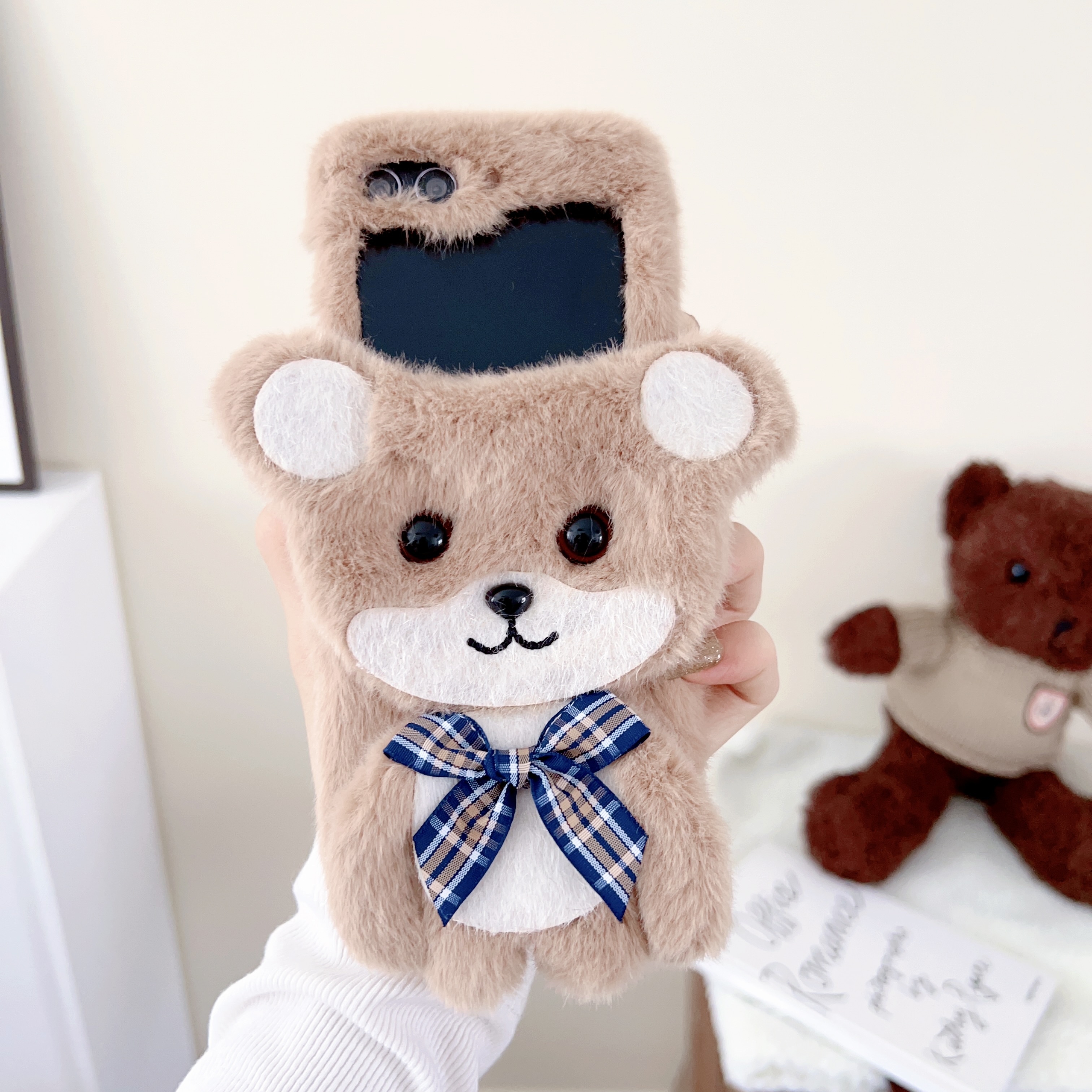 Cute Brown Grey Bear Samsung Phone Case for Samsung Galaxy Z Fold