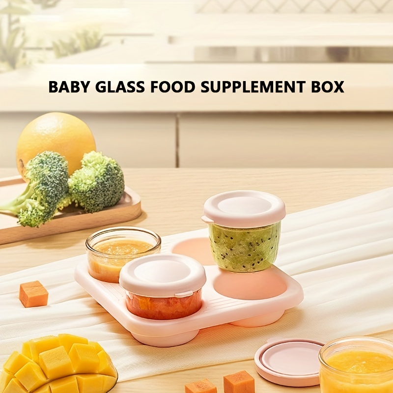 Glass Baby Feeding Food Supplement Bowls, Portable Baby Snack Dispenser,  Infants Toddlers Kids High-temperature Resistant Milk Powder Container With  Lid, Portable Baby Tableware - Temu