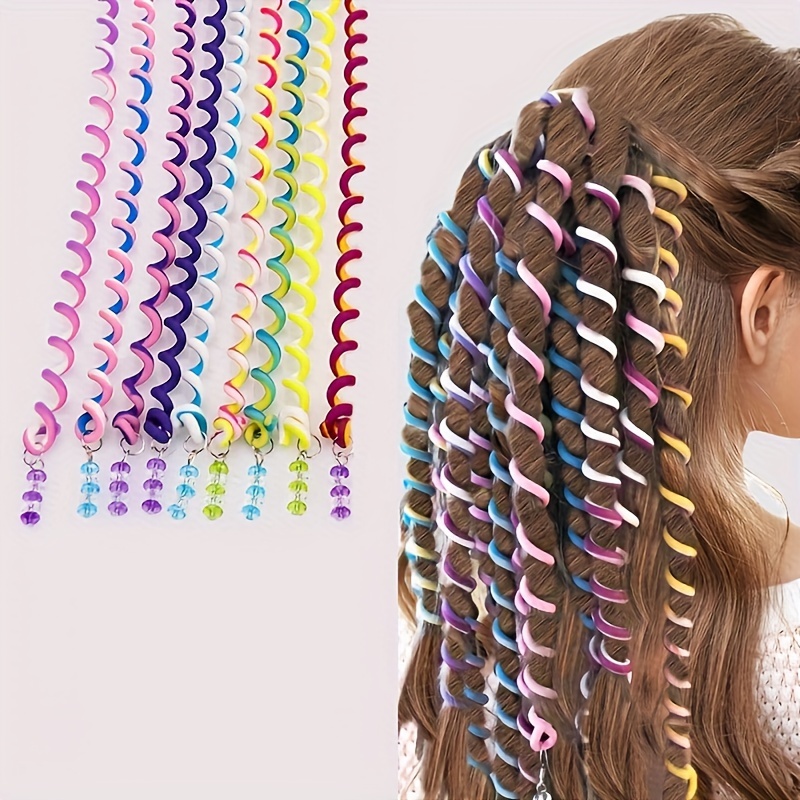 

6pcs Long Telephone Line Hairband Colorful Hair Ties Hair Accessories Headwear For Girls, Ideal Choice For Gifts