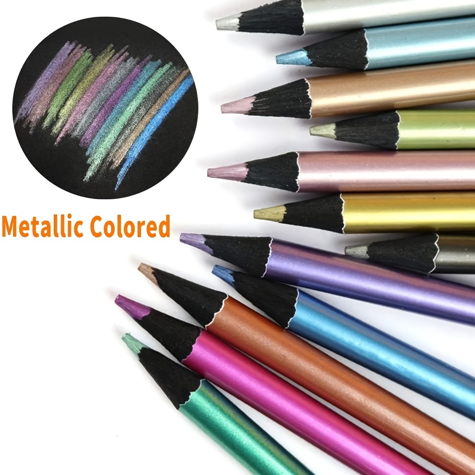 Vibrant 12 Color Colored Pencils Set For Drawing Sketching - Temu