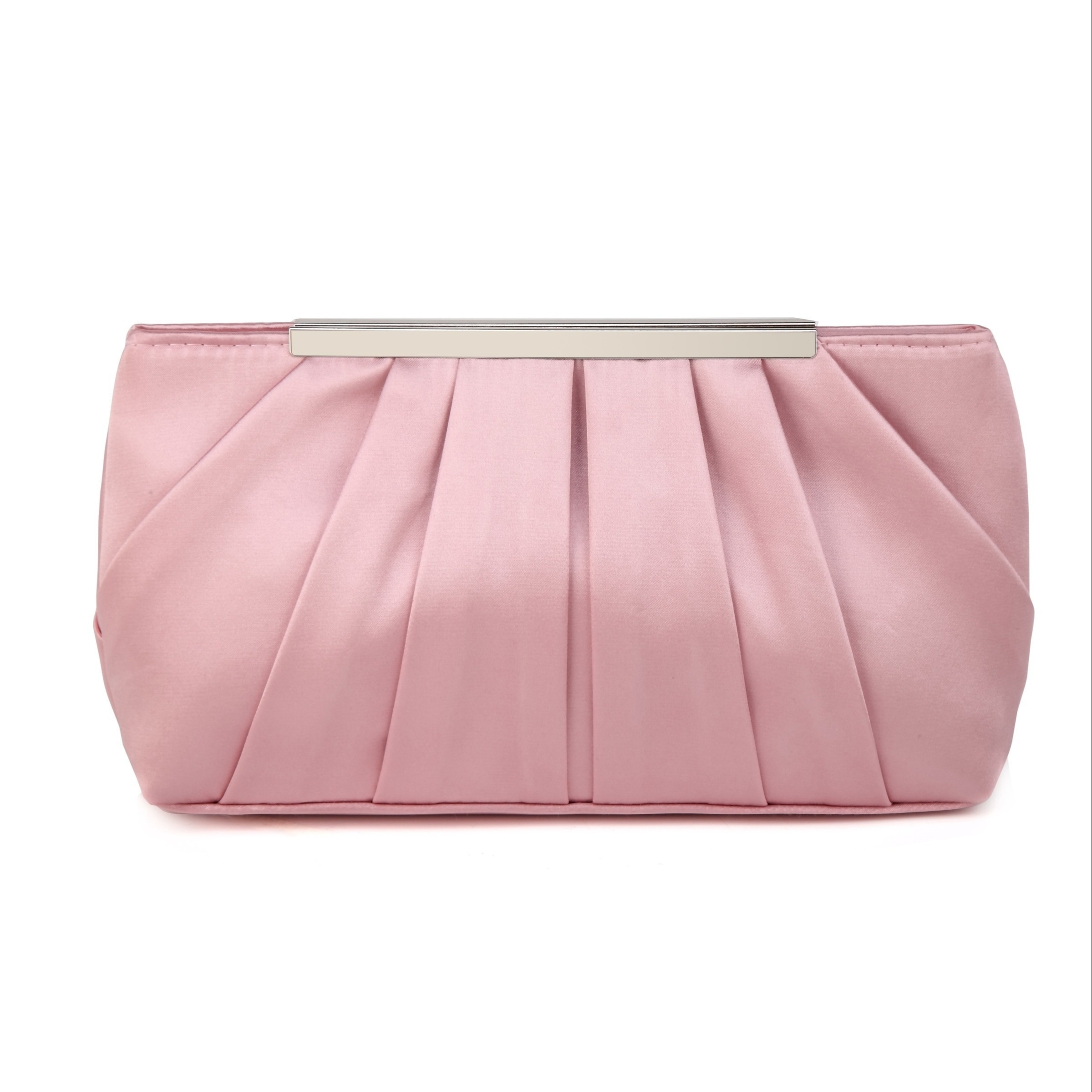 Pale Pink Satin Pleated Clutch Evening outlets Bag