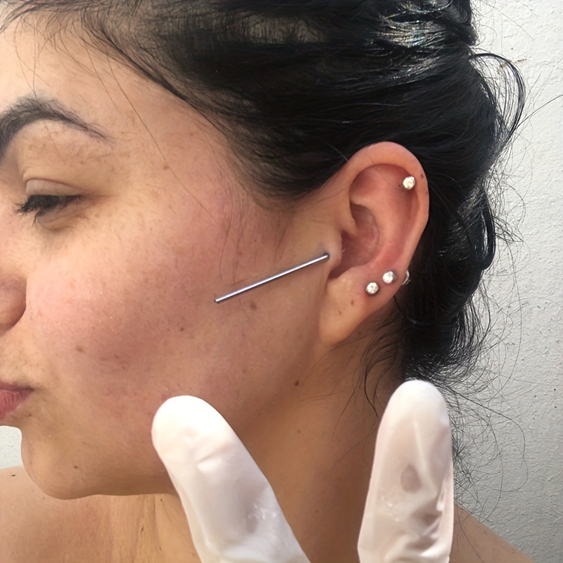 Body Navel /ear/nose /lip/ Nipple Piercing Needles Stainless - Temu