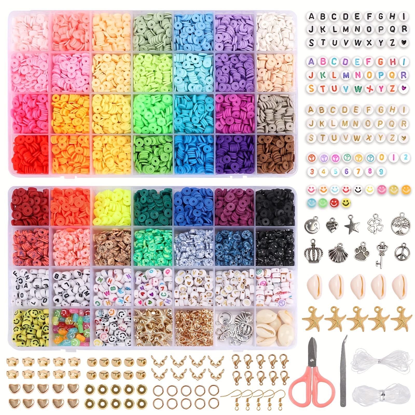 42 Colors Clay Beads For Bracelet Making With Letter Happy - Temu