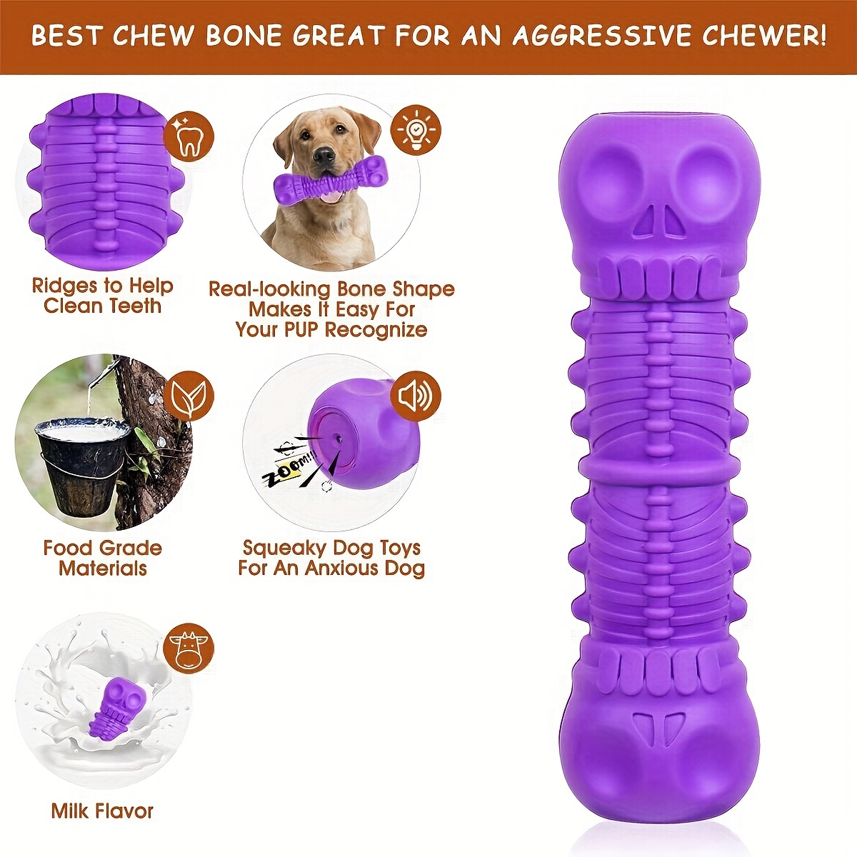 NOUGAT Dog Toys for Dogs Aggressive Chewers, Indestructible Dog