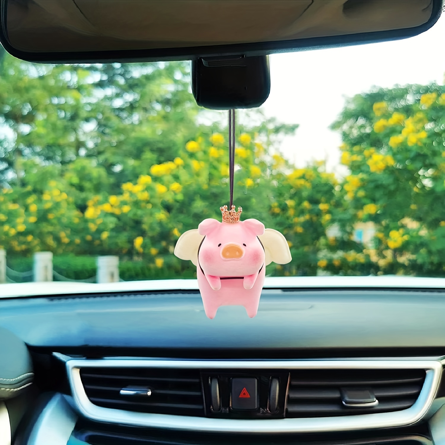 Car Rearview Mirror Pendant Lovely Swing Lucky Pig Hanging Angel Pig  Decoration Car Pendant Interior Car Decoration, Discounts Everyone