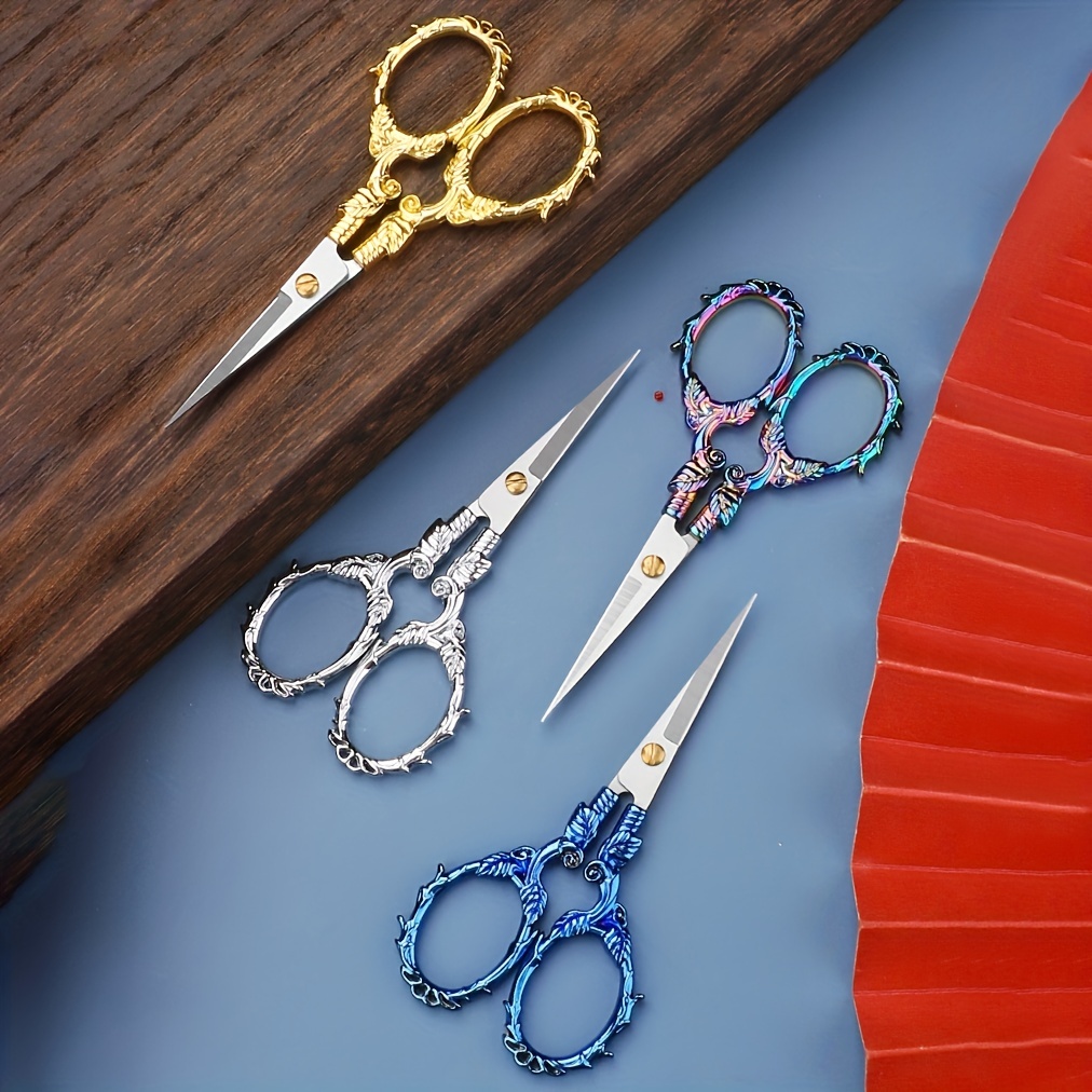 Stainless Steel Gilded Crane Scissors Vintage Craft Scissors - Temu