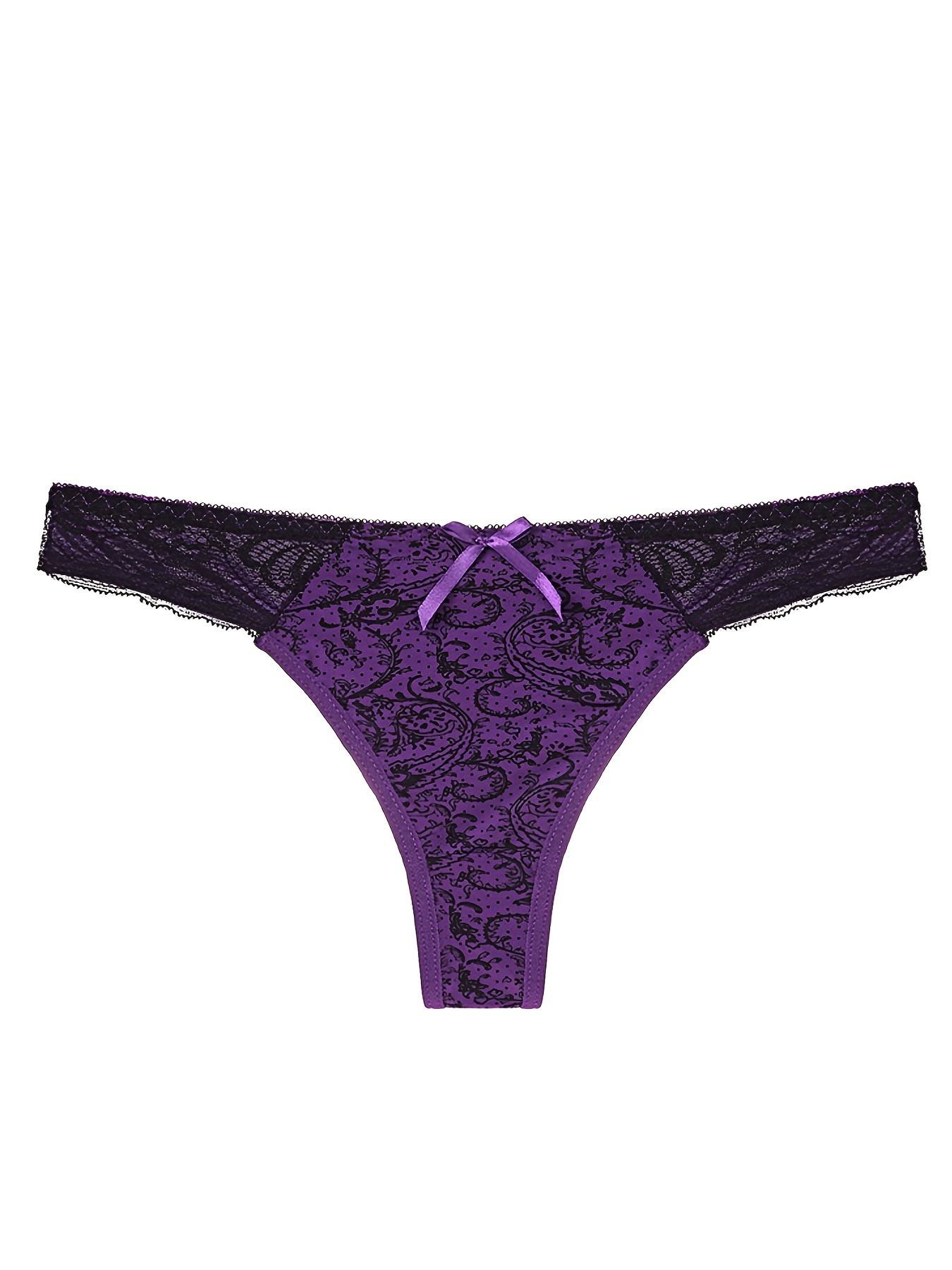 Floral Lace Bow Thongs Criss Cross Hollow Low Waist Panties - Temu