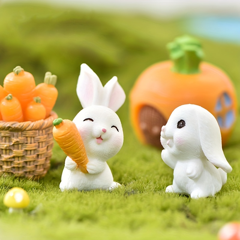 Small White Rabbit Resin Handicraft Simulation Animal - Temu