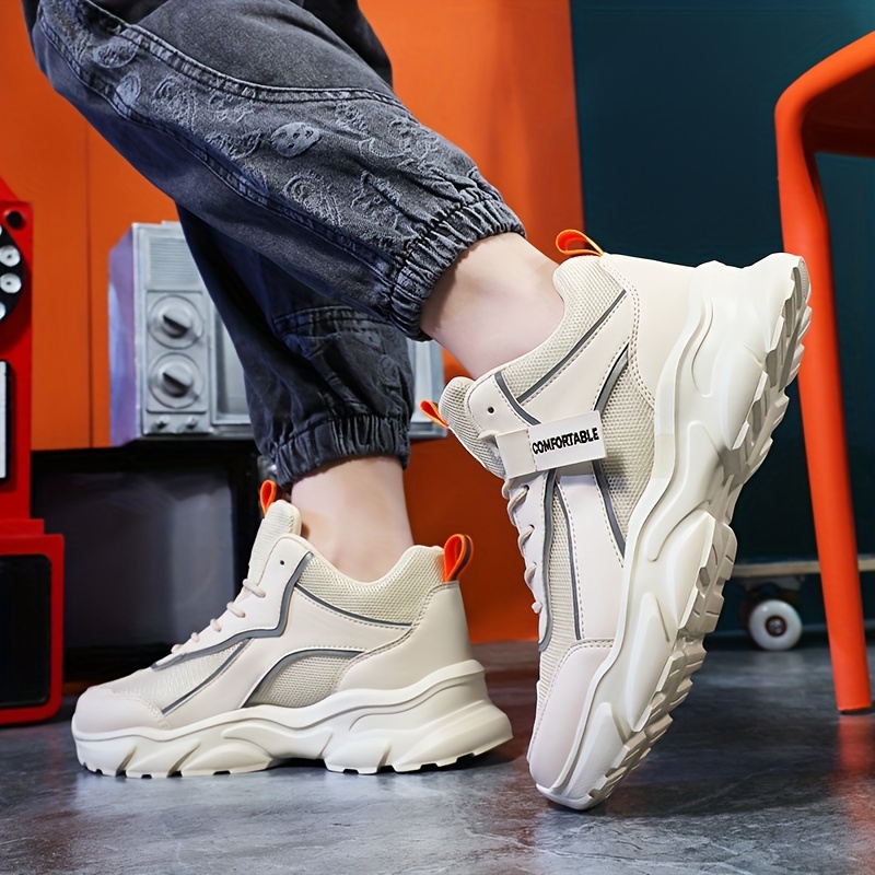 Men's Chunky Sneakers Breathable Ankle Top for Jogging Gym