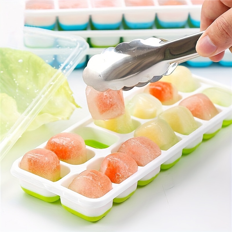 4 Pack Silicone Ice Cube Trays With Lid BPA Free 56-Ice Cubes