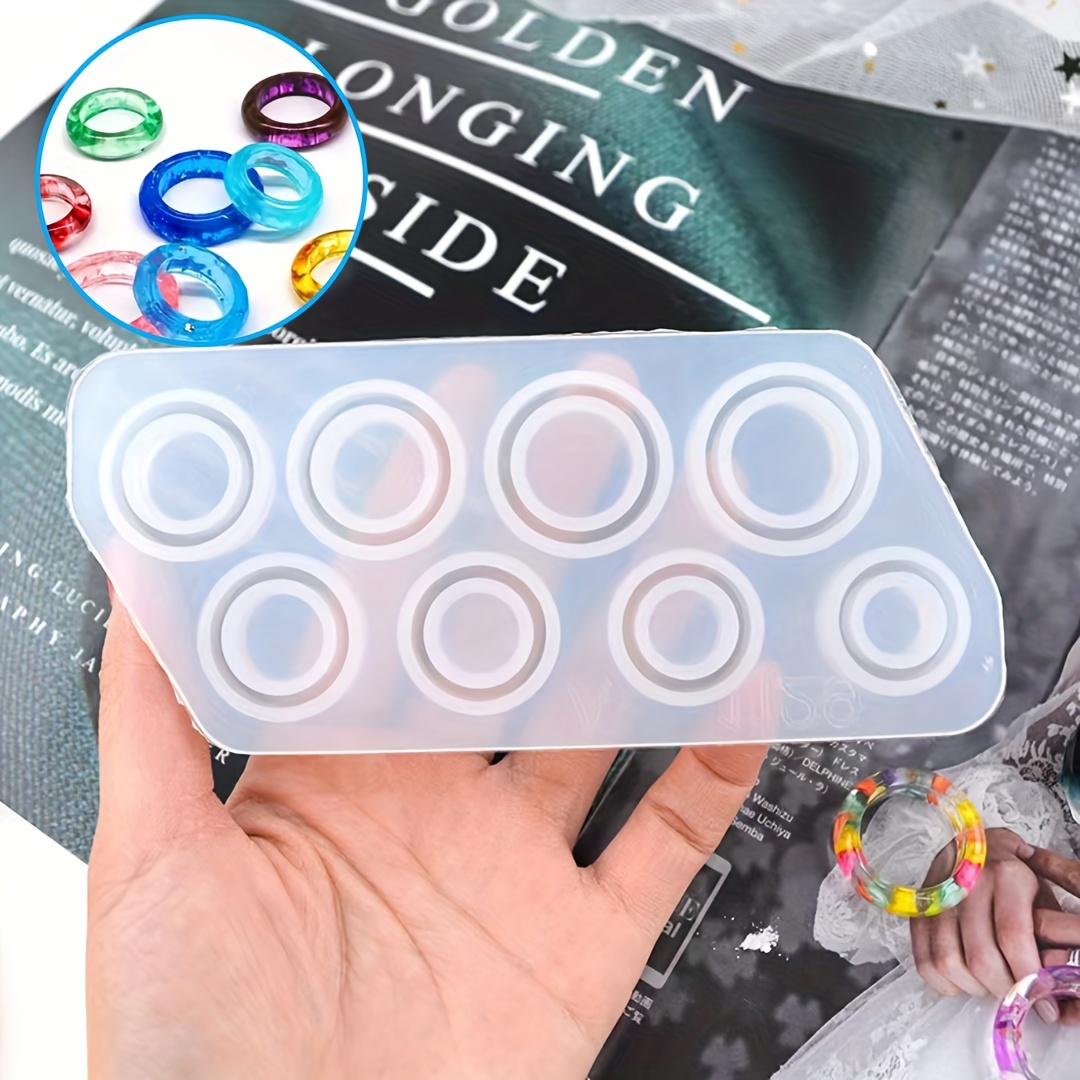 Resin Ring Molds Silicone, Silicone Molds For Epoxy Resin, Resin Molds 14  Sizes With Round And Rhombic Faces