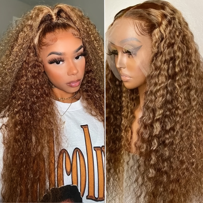 250% Density Highlight Water Wave Lace Front Wigs Human Hair - Temu Canada