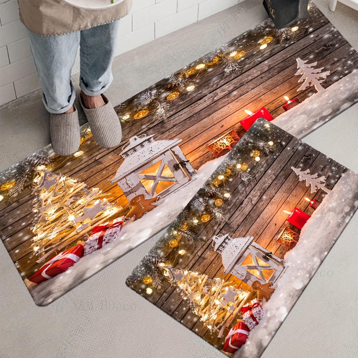 Christmas 3d Illusion Santa Door Mat, Small Area Rug Decorations Indoor And  Outdoor Welcome Doormat Non-skid Xmas Carpet For Bedroom Bathroom, Bath Mat  Floor Stair Pathway Rug - Temu