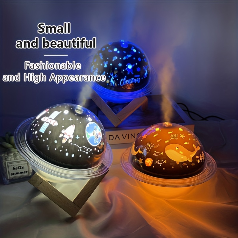 Planet Night Light Humidifier Home Small USB Desktop Mini Humidifier Bedroom  with Wooden bracket