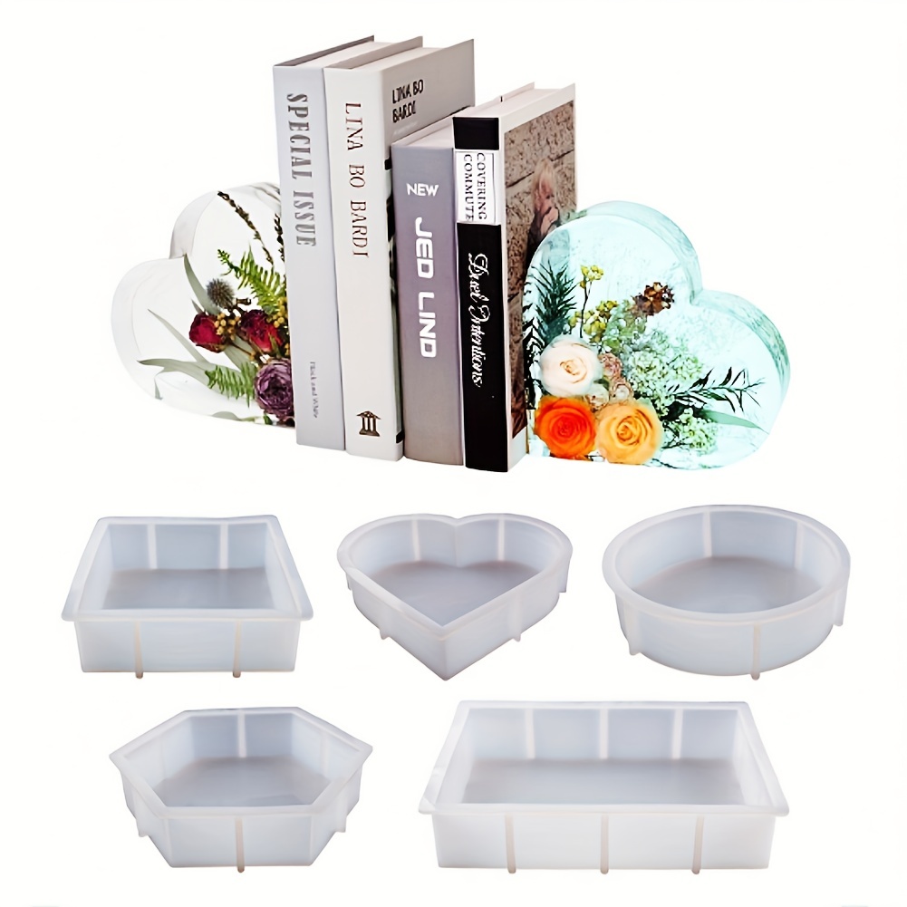 3pcs Large Resin Molds for Epoxy Resin 3 Boxs Dried Flowers  for Resin Heart Resin Mold Square Silicone Mold for Flowers Preservation  Home Decoration Resin Molds for DIY Wedding Bouquet