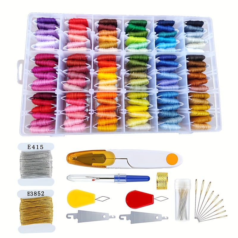 Embroidery Thread Organizer Set Colorful Plastic Thread - Temu