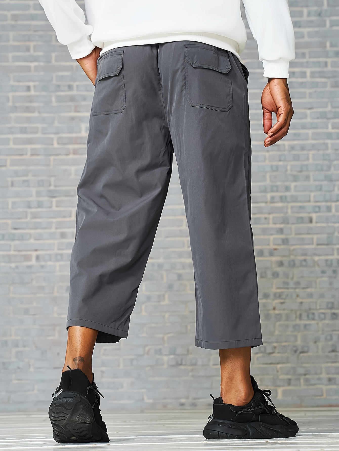 Plus Size Men's Fashion Cargo Capri Pants Oversized Street - Temu