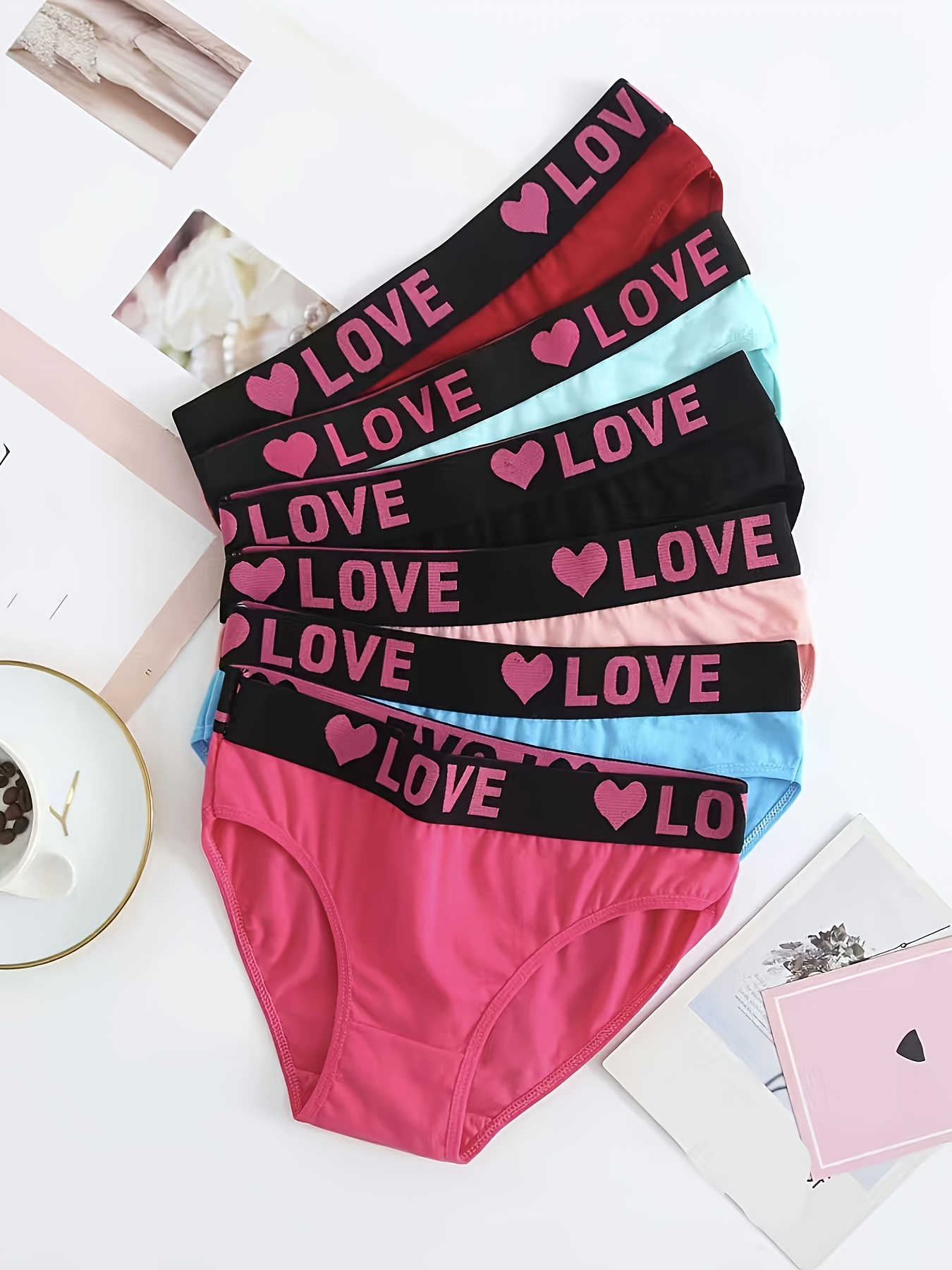 Women's Valentine's Day Simple Panties Set Plus Size Soft - Temu