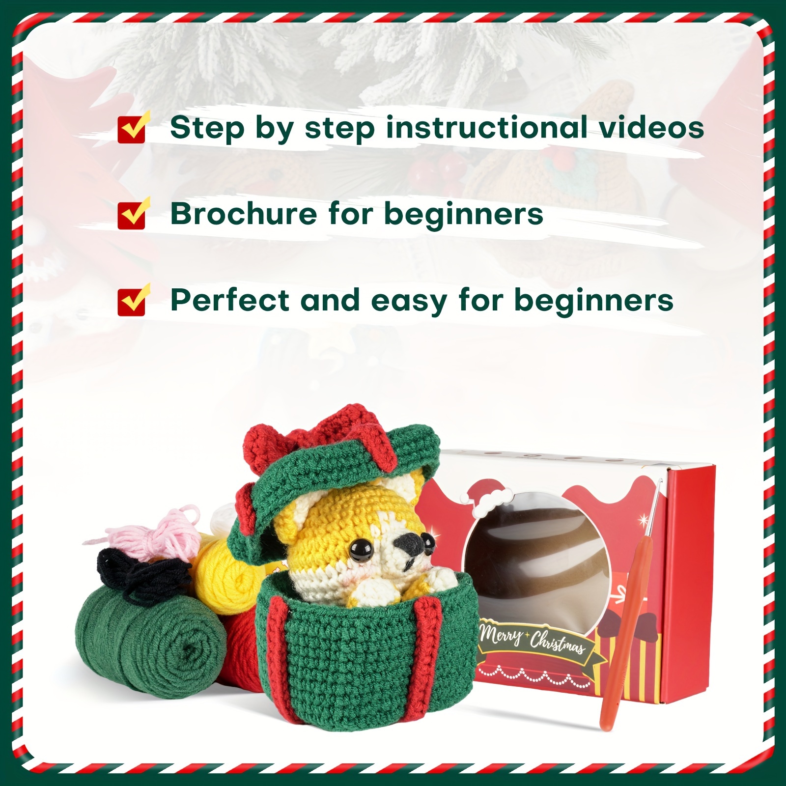 Crochet Kit For Beginners With Step Guide And Video Tutorial - Temu
