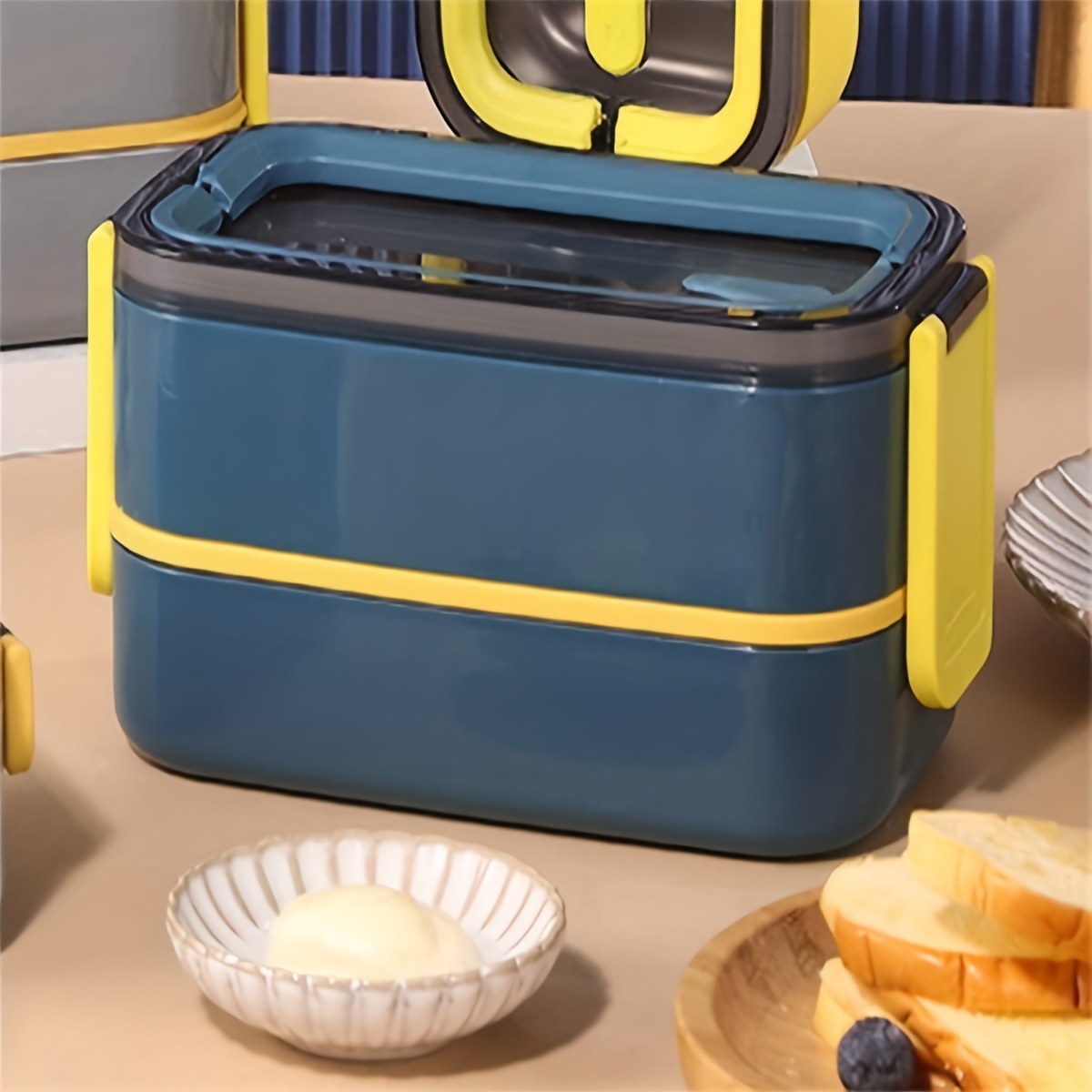 1pc Lunch Box Bento Box Kitchen Plastic Food Container Home