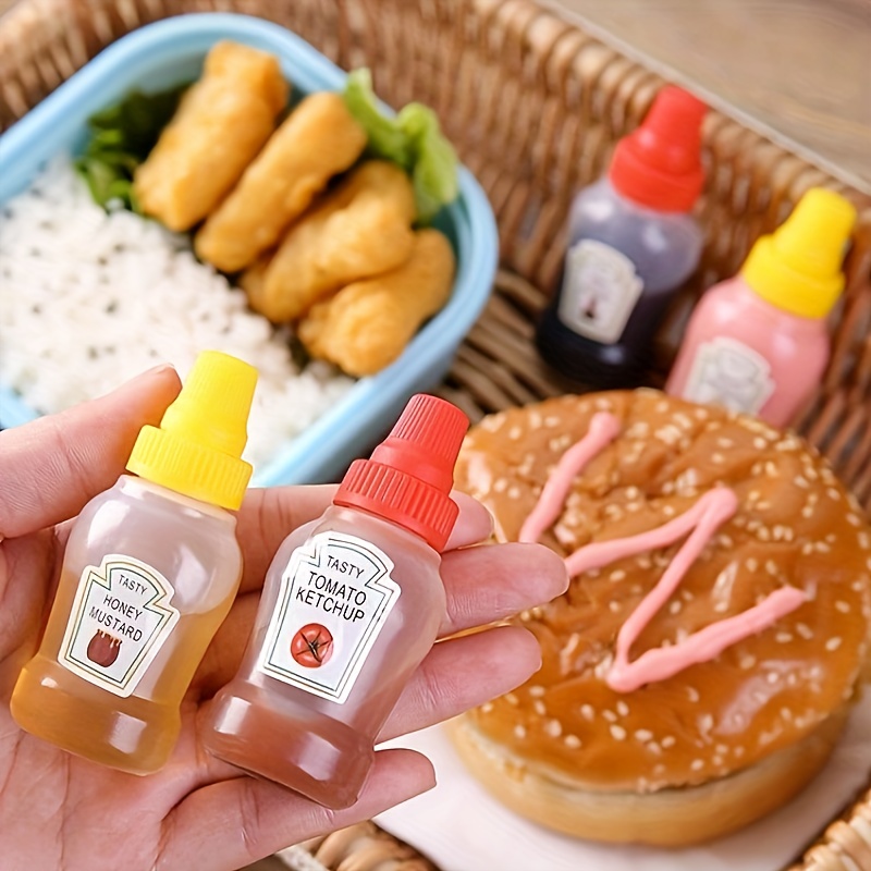 8pcs Mini Ketchup Bottle, 25ml Condiment Squeeze Bottle, Plastic Portable  Container, Suitable For Adults, Office, Lunch Box, Picnic, Oil, Soy Sauce,  Honey, Salad Dressing