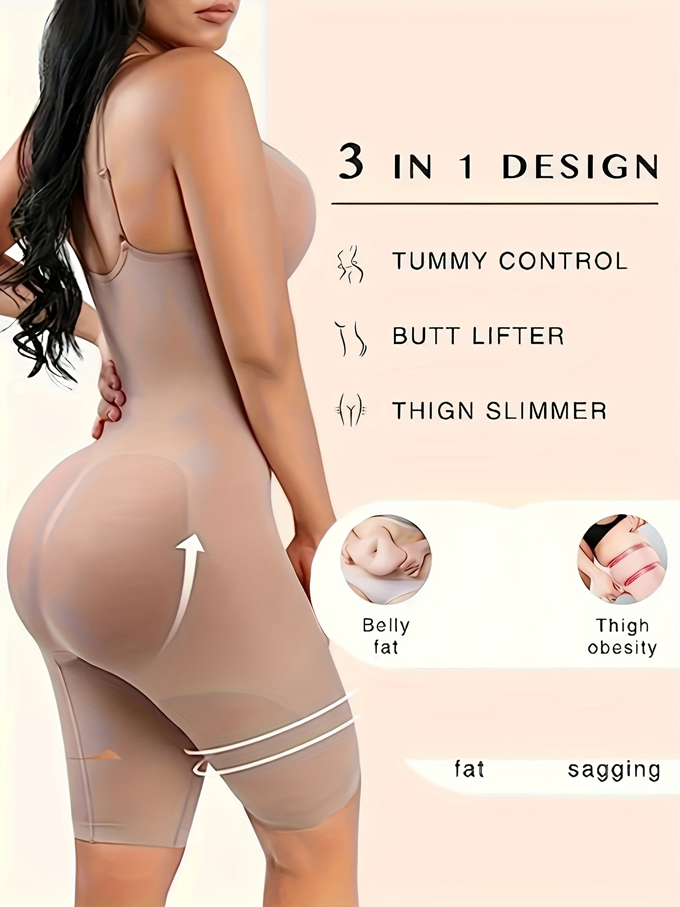 Seamless Body Shaper butt lifter tummy control seamless shapewear
