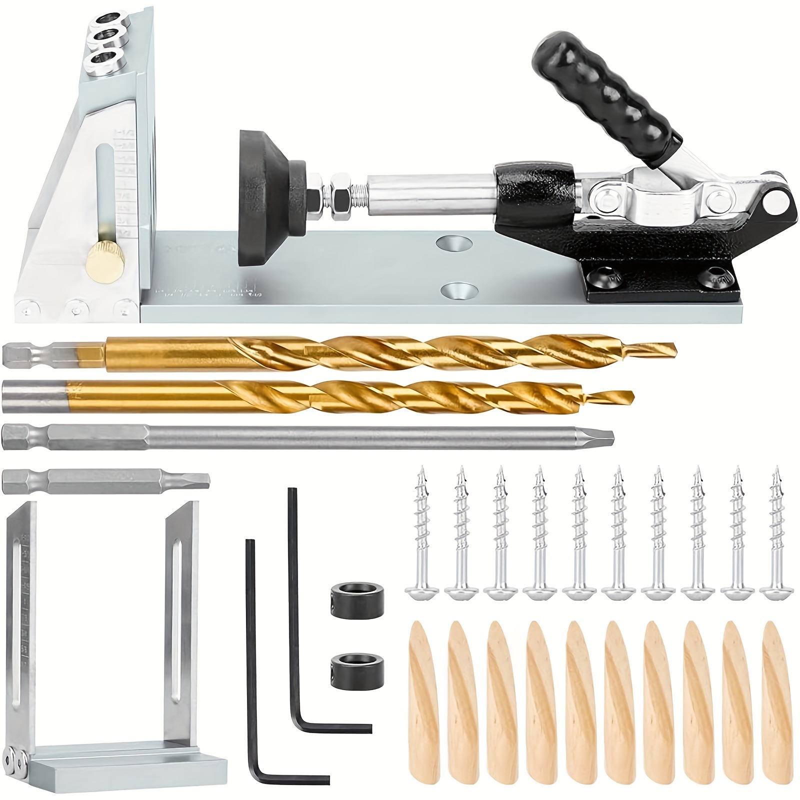 Pocket Hole Jig Kit Adjustable High Precision Hole Drill - Temu