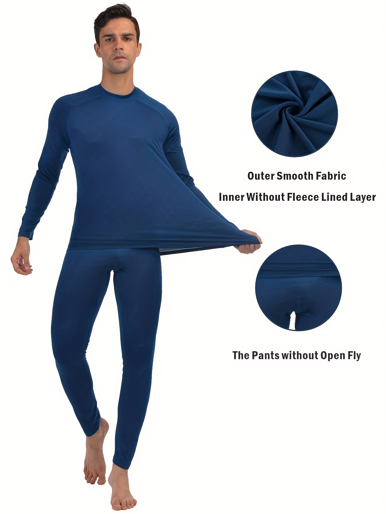 Men's Thermal Underwear Active Stretch Breathable Fleece - Temu