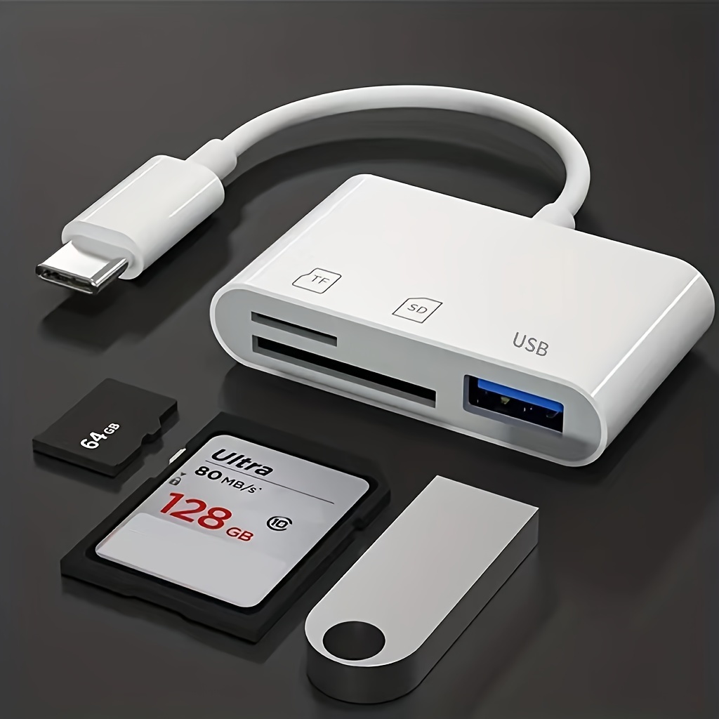 Lecteur de carte SD TF pour iPhone, carte mémoire USB Type C