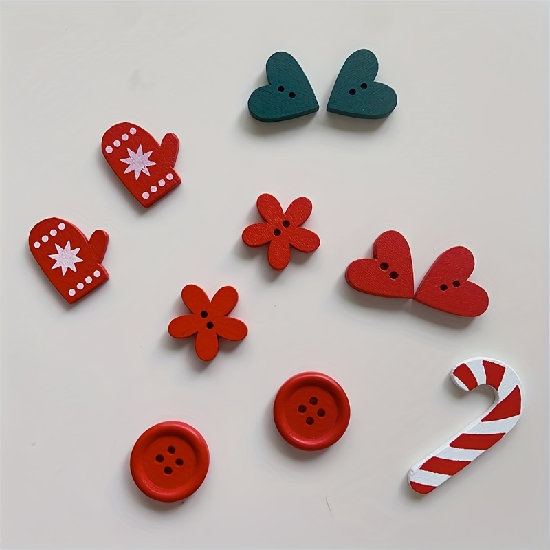 Christmas Wooden Button Decoration Sewing Technology Buttons - Temu