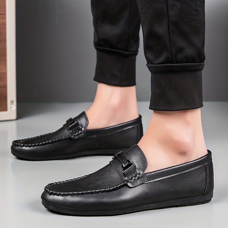 Zapatos De Hombre De Moda De Color Sólido Sin Cordones, Zapatos Casuales  Para Caminar Al Aire Libre