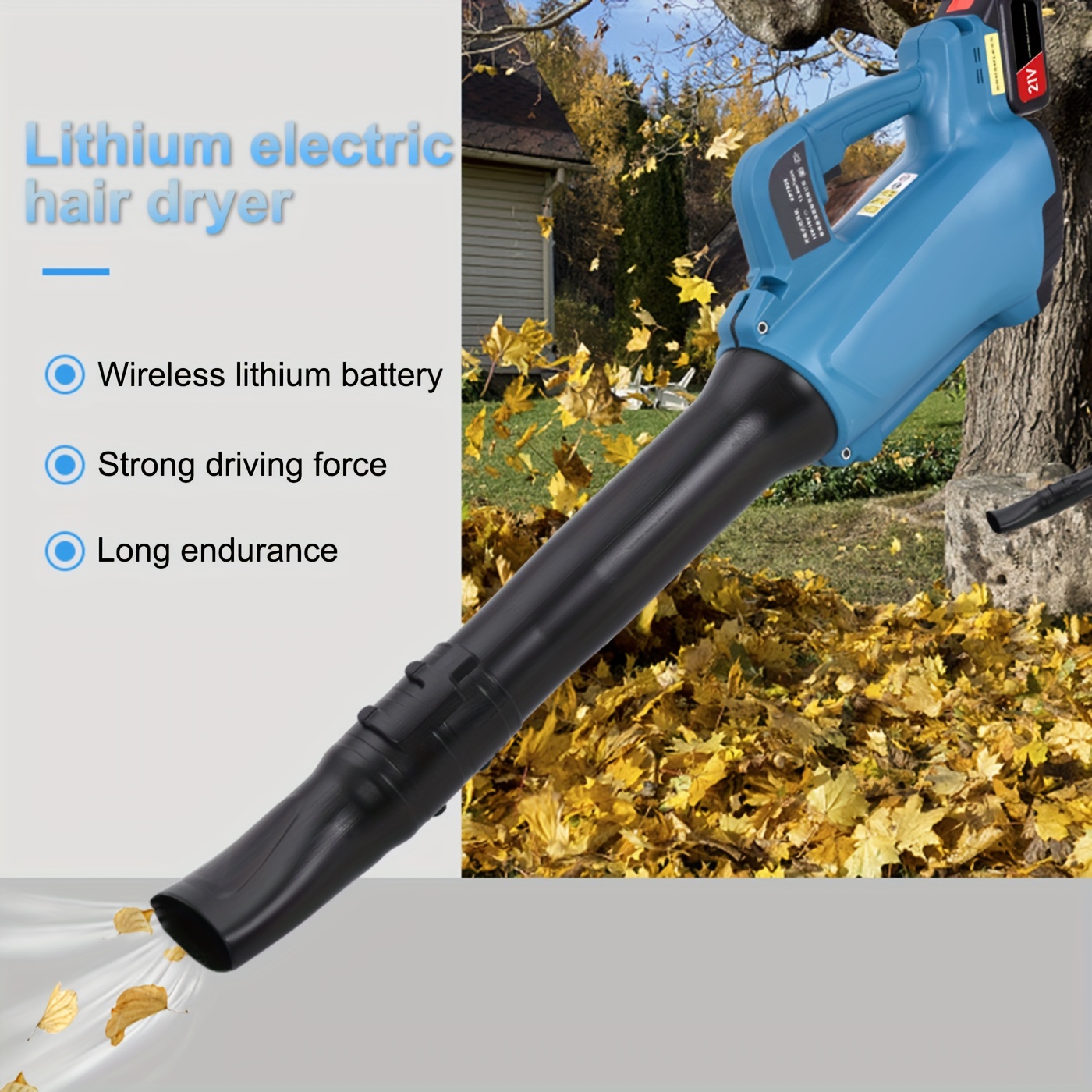 Cordless Leaf Blower,20V Handheld Electric Leaf Blowers with 2.0Ah Battery  & Fast Charger, 2 Speed Mode, Lightweight Battery Powered Leaf Blowers for  Patio, Yard, Sidewalk,Small Leaf Blowers 