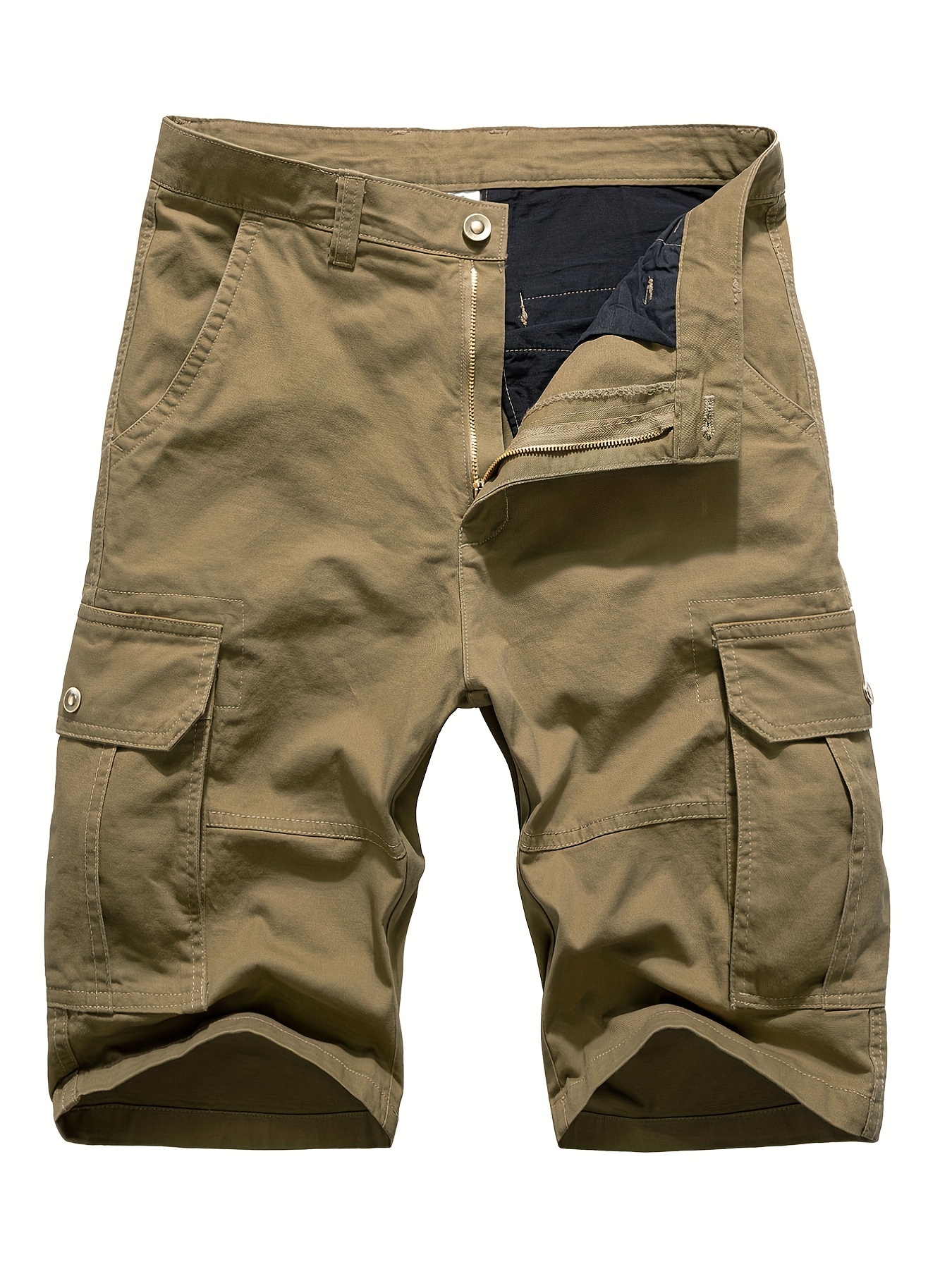 Classic Design Casual Cotton Multi pocket Zip Cargo Shorts - Temu