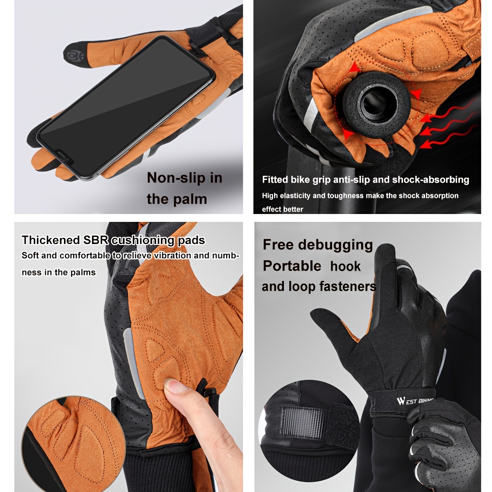 Guantes Bicicleta Táctiles Antideslizantes Talla M West Biking - Gris -  Spain