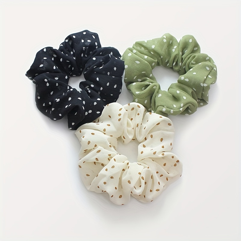 Hair Scrunchie Organza Striped Hair Ring Hair Bands Elastic 