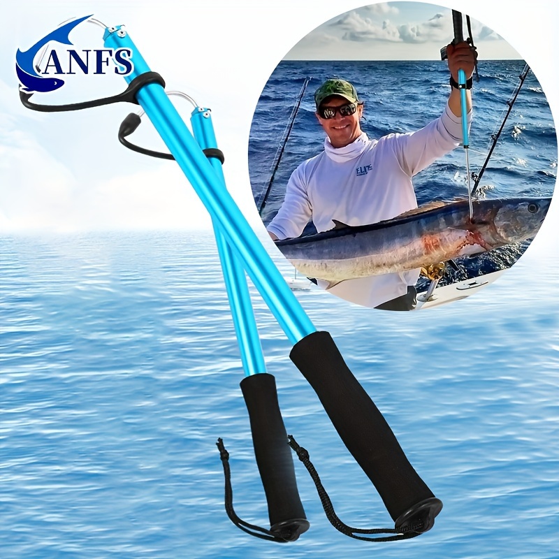 Telescopic Fishing Gaff - Lightweight Aluminum Pole with Nonslip Handle and  Stainless Steel Hook - Perfect for Ice and Sea Fishing - Essential Fishing