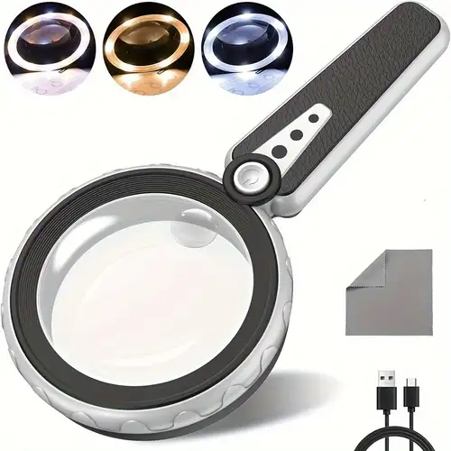 Dilzekui Head Magnifying Glasses with Light, Rechargeable Lighted  Magnifying Glass 1X to 14X for Close Work, Magnifying Headset with  Detachable