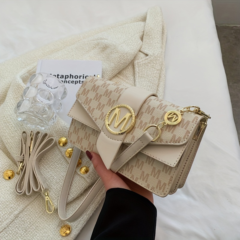 Retro Mini Flap Crossbody Phone Bag, Letter Print Shoulder Bag, Women's  Studded Decor Square Purse - Temu United Arab Emirates