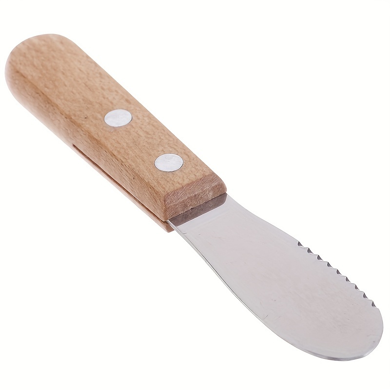 1pc Stainless Steel Butter Scraper / Butter Spreader / Cheese Knife With  Wooden Handle