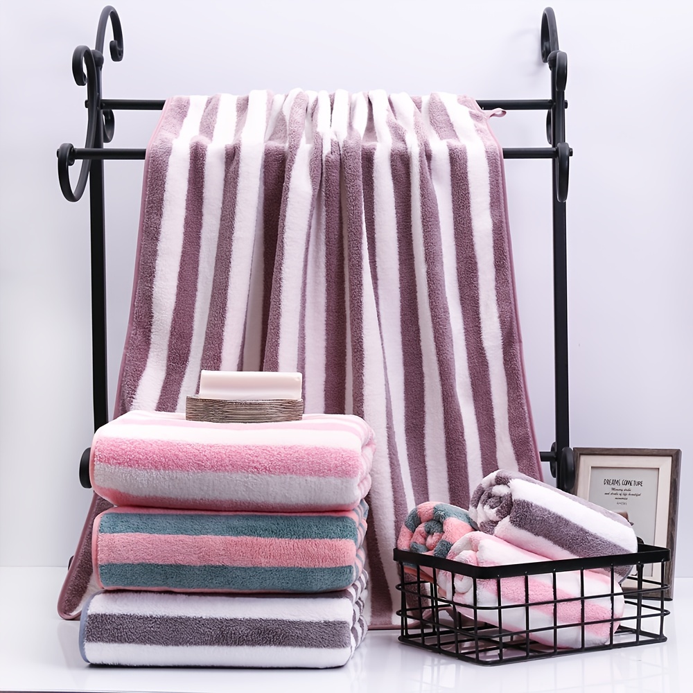 Bath Towel Set Quick Drying Coral Fleece Highly Absorbent - Temu