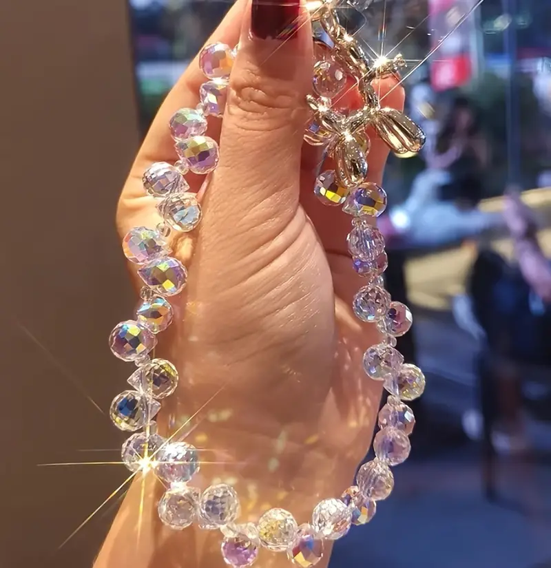 Neue Luxuriöse Perlen-Dazzle-Tropfen, Funkelnde  Kristall-Auto-Schlüsselanhänger, Handgelenk-Armband, Umhängeband, Tasche,  Verlustsicher