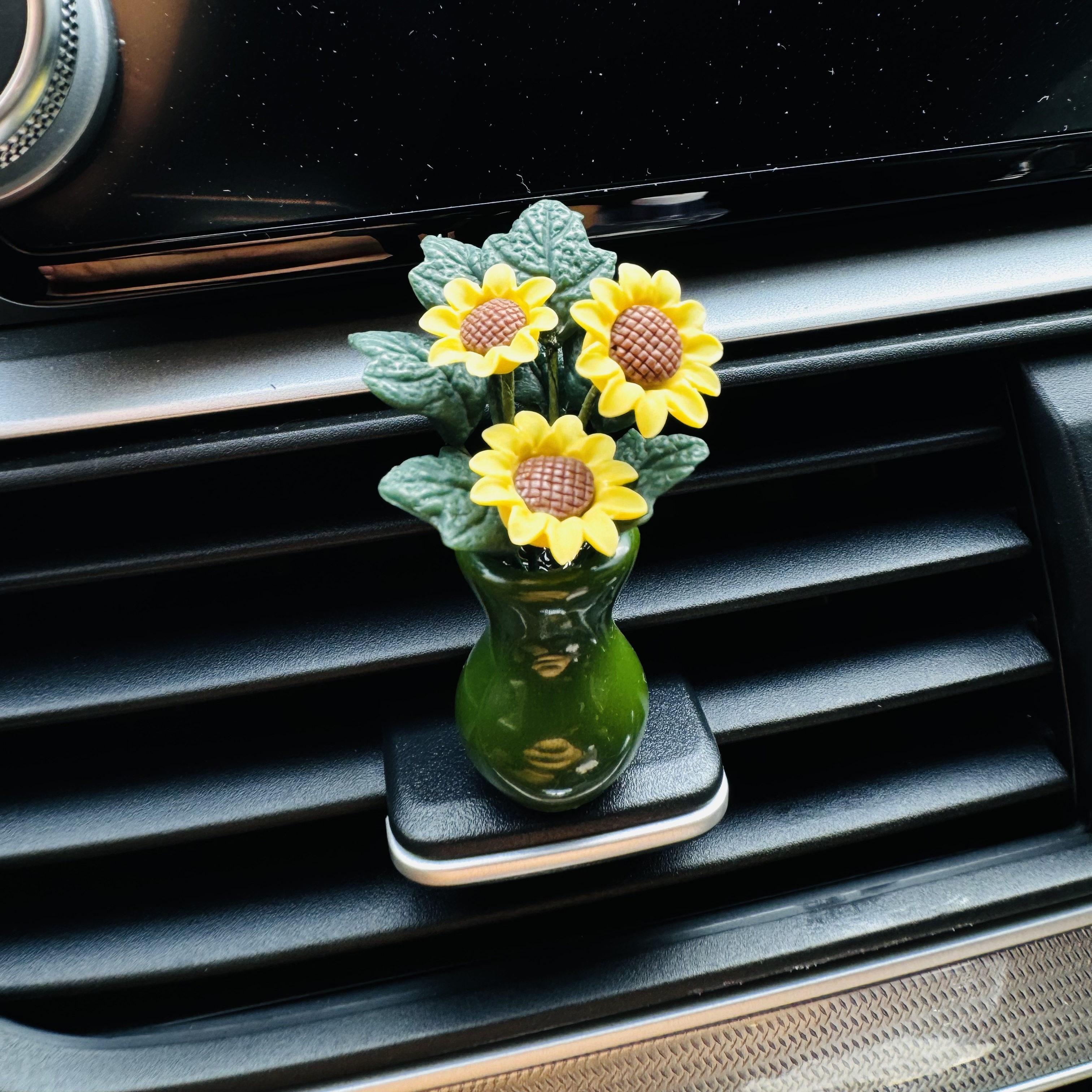 Vase Sonnenblume Auto Ornament, Reine Figur Auto Mittelkonsole Luftauslass  Dekoration
