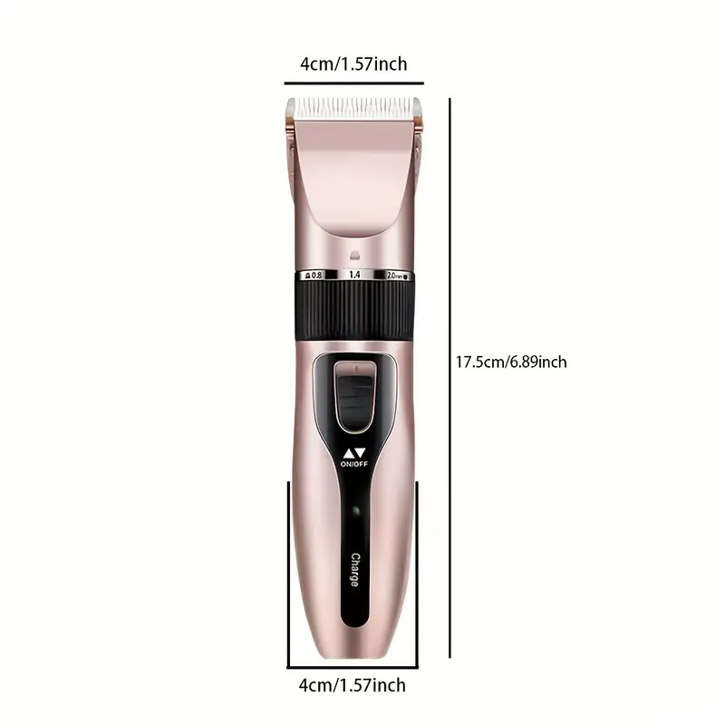professional electric clipper hair trimmer with five speed adjustment usb charging quiet hair trimmers body hair removal machine for men details 3