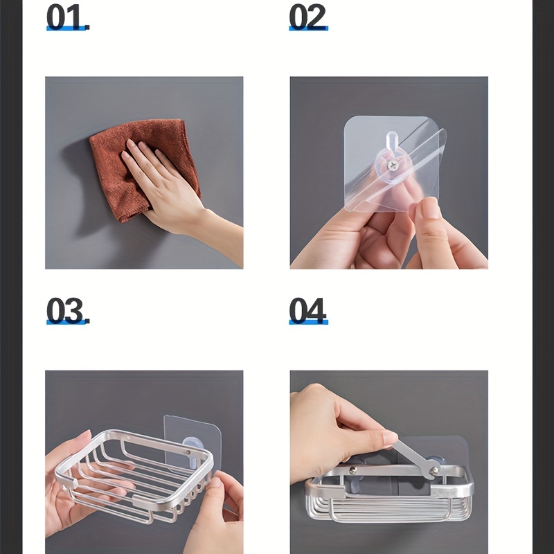 Aluminum Soap Tray Wall Mount Bathroom Kitchen Soap Holder